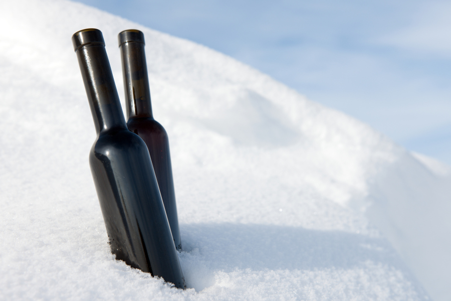 Ice wine in snow