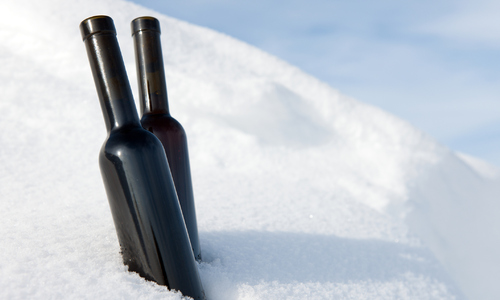 Ice wine in snow